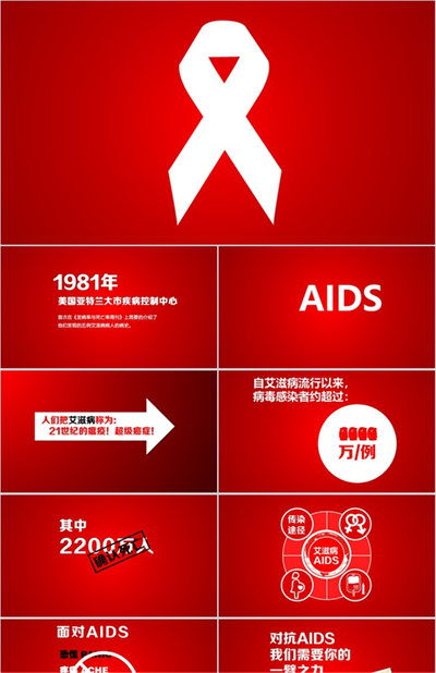 预防艾滋疾病防控PPT模板