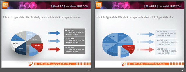 两张精美的幻灯片饼图素材