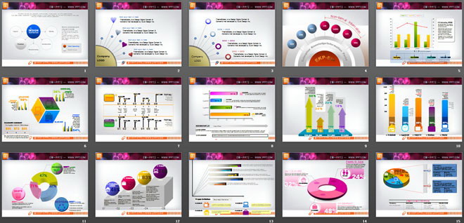 30张精美的数据分析幻灯片图表下载