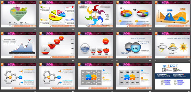 30张精美的数据分析幻灯片图表下载