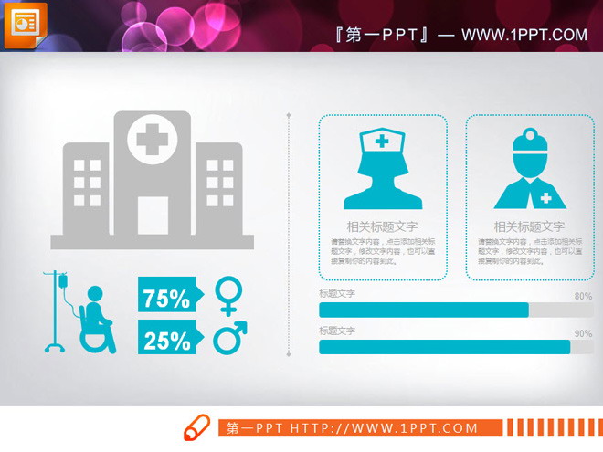 蓝色医疗医院PPT图表大全