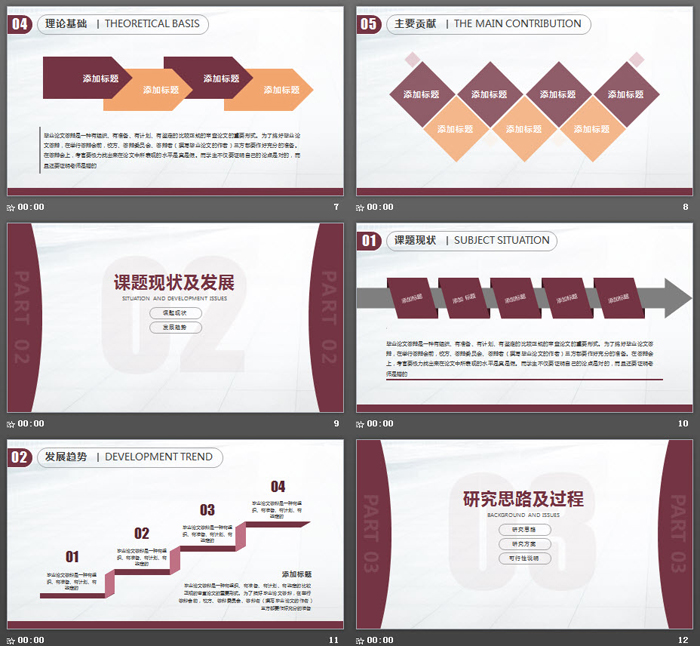 精致实用毕业答辩PPT模板