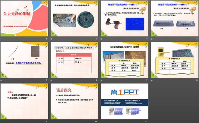 失去光泽的铜镜PPT