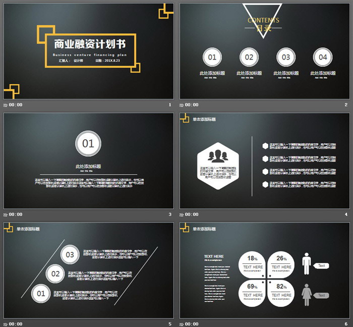 简洁商业融资计划书PPT模板