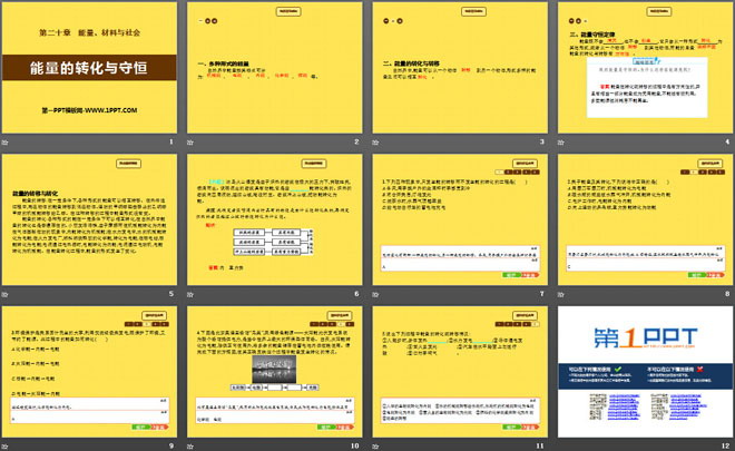 《能量的转化与守恒》能源、材料与社会PPT课件