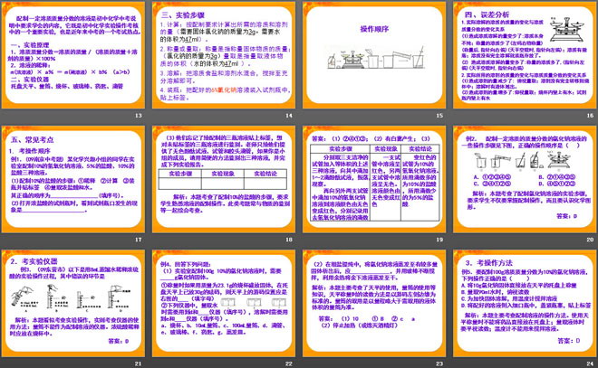 《一定浓度溶液的配置》PPT课件