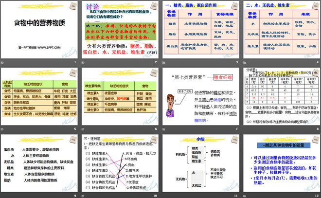 《食物中的营养物质》化学与社会生活PPT课件