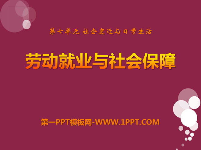 《劳动就业与社会保障》社会变迁与日常生活PPT课件