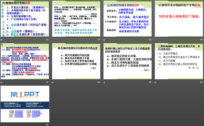 《东晋南朝时期江南地区的开发》PPT下载