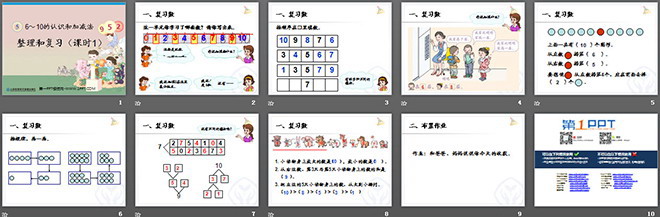 《6-10的认识和加减法》整理和复习PPT课件