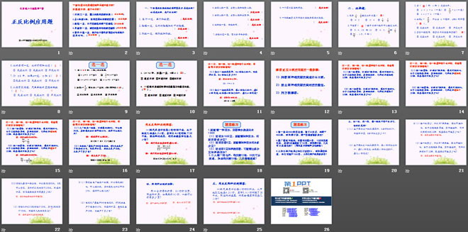 《正反比例应用题》数与代数PPT课件