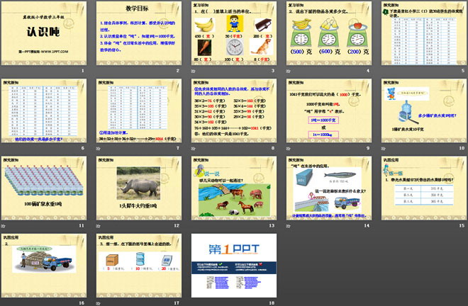 《认识吨》吨的认识PPT课件