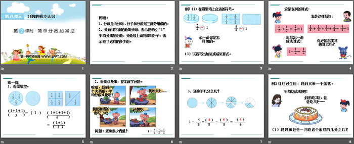 《简单分数加减法》PPT