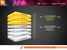 黄色水晶立体层级关系PPT图表下载
