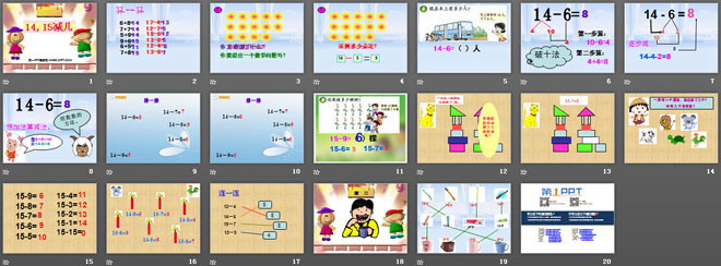 《14、15减几》20以内的退位减法PPT课件