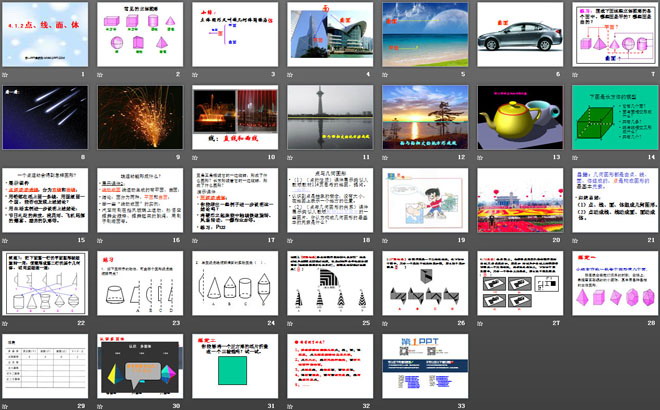 《点、线、面、体》图形认识初步PPT课件