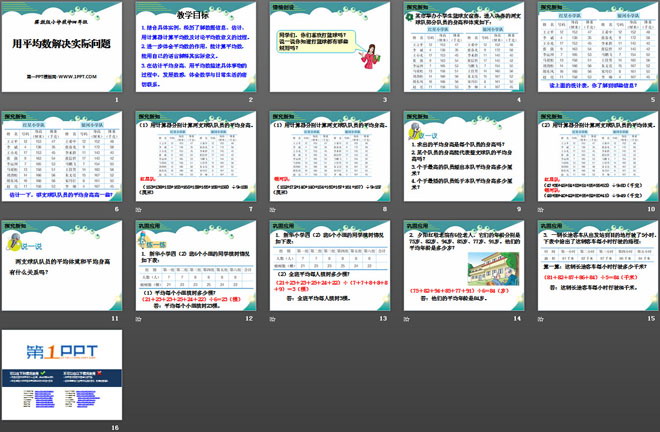 《用平均数解决实际问题》平均数和条形统计图PPT课件