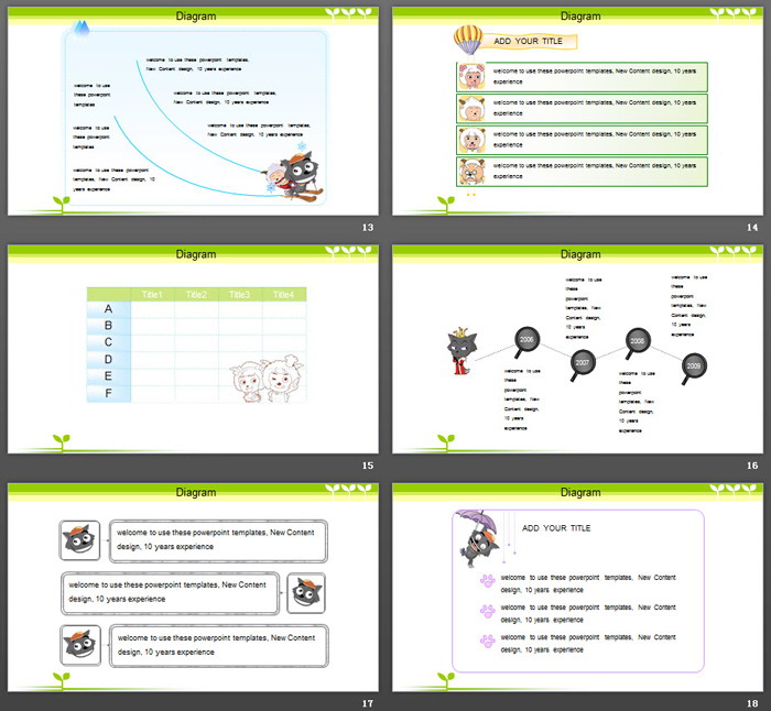 可爱喜羊羊与灰太狼主题PPT模板