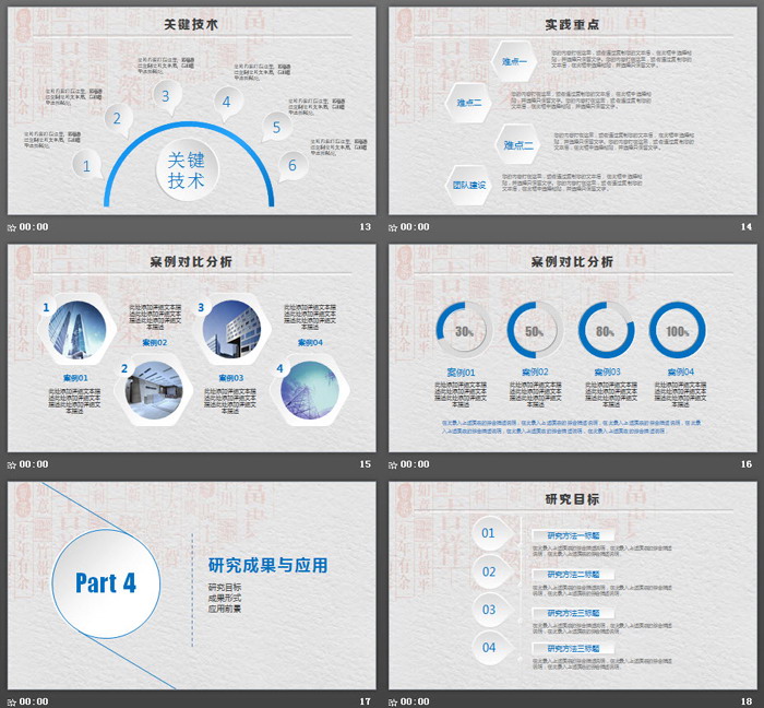 汉字背景的微立体毕业答辩PPT模板