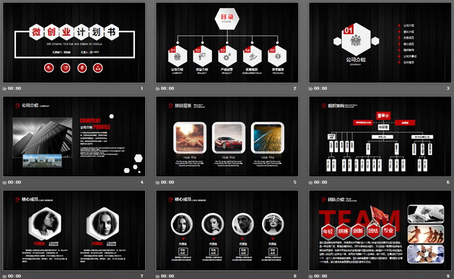 黑色微立体风格的微创业融资计划书PPT模板