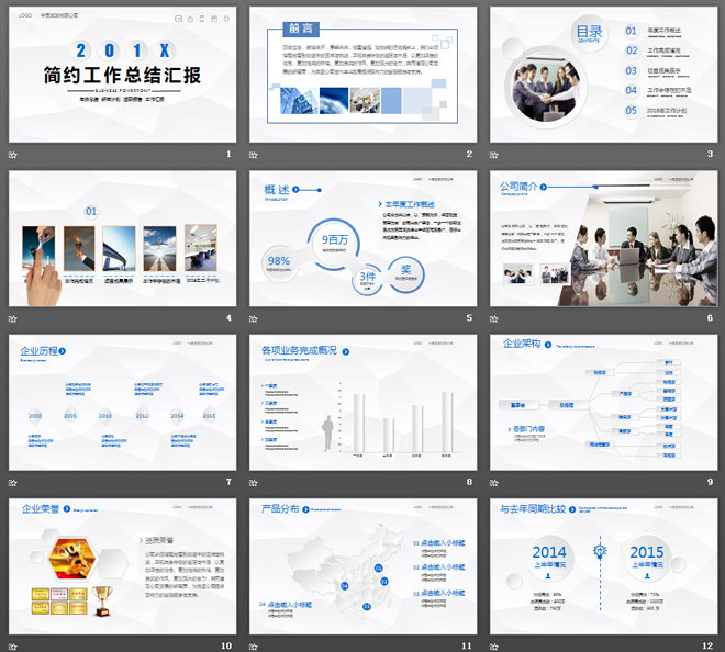 简洁实用微立体工作汇报PPT模板免费下载