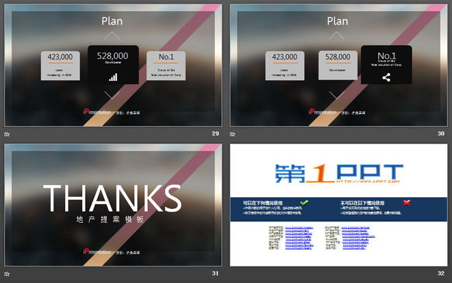 iOS风格的房地产项目展示汇报PPT下载