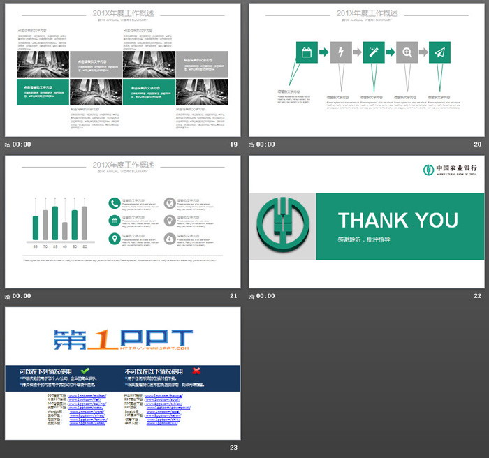绿色简洁农业银行工作汇报PPT模板