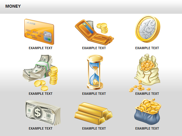 钱币 金条 钱包 钱相关PPT素材下载5