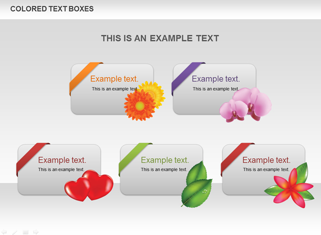 漂亮的彩色文本框ppt图表