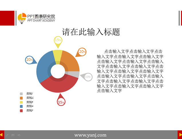 比例对比饼形图表