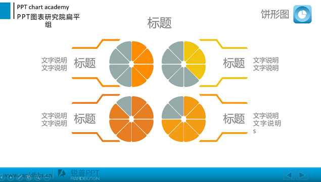 9套扁平化数据比例分析ppt图表