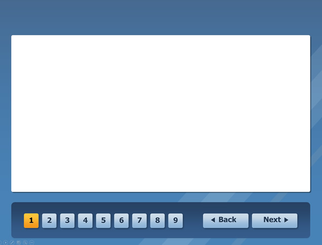 点击数字按钮 back next按钮切换页面ppt模板