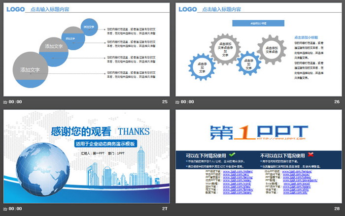 蓝色地球城市背景的商业融资计划书PPT模板