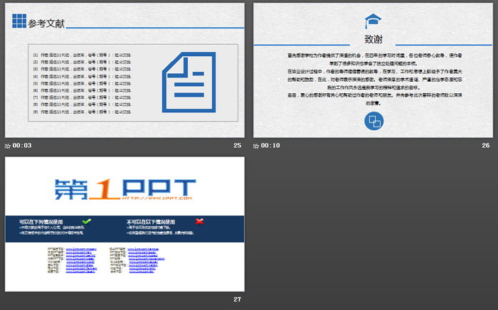 蓝色实用毕业论文答辩PPT模板