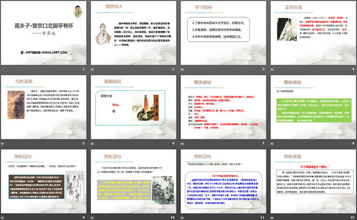 《南乡子·登京口北固亭有怀》PPT下载