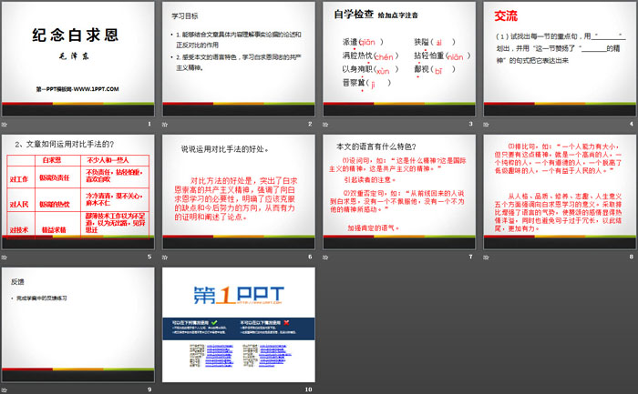 《纪念白求恩》PPT免费下载