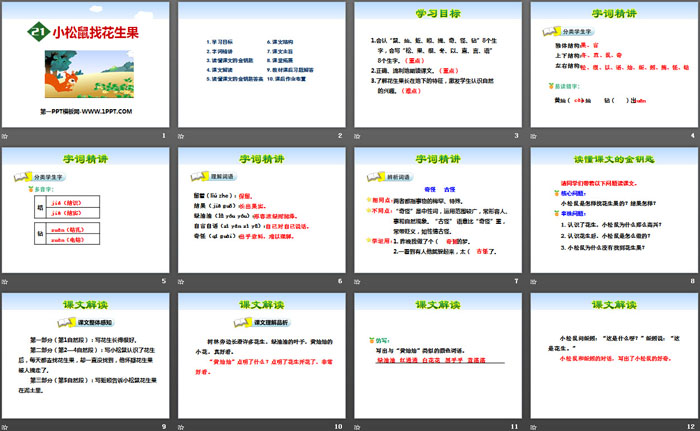 《小松鼠找花生果》PPT下载