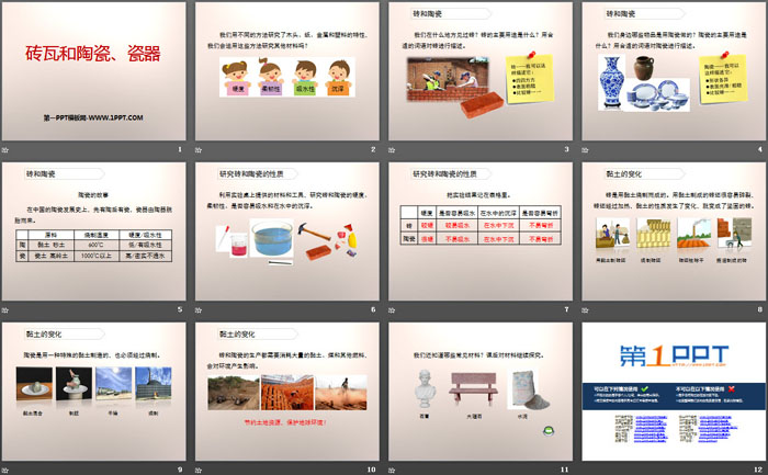 《砖瓦和陶瓷、瓷器》我们周围的材料PPT