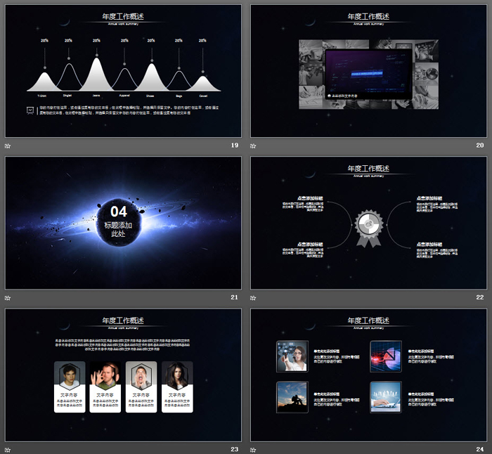 星空背景的创新主题工作总结汇报PPT模板
