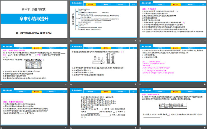 《章末小结与提升》质量与密度PPT