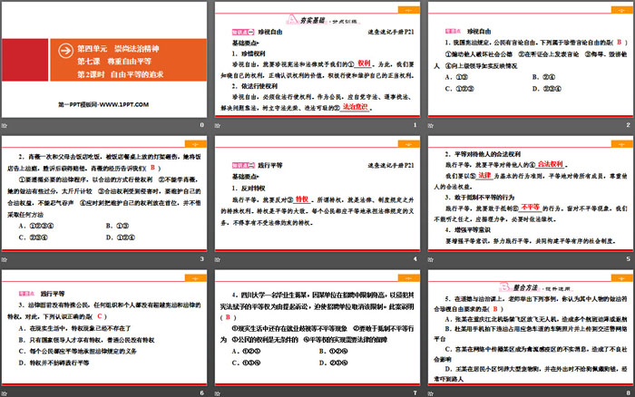 《尊重自由平等》崇尚法治精神PPT(第2课时自由平等的追求)