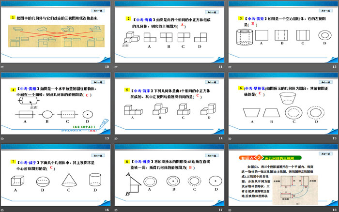 《由几何体到三视图》投影与视图PPT