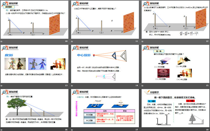 《平行投影与中心投影》投影与视图PPT