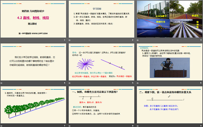 《直线、射线、线段》几何图形初步PPT(第1课时)