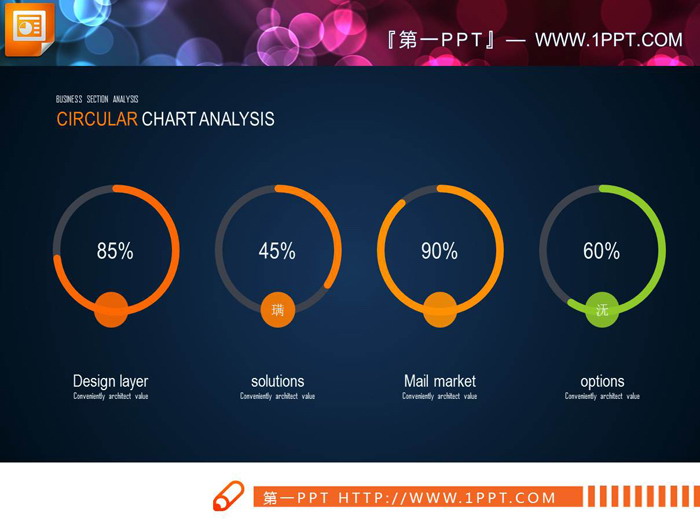 13张扁平化PPT饼状图