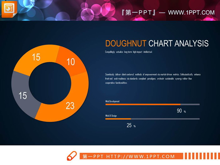13张扁平化PPT饼状图