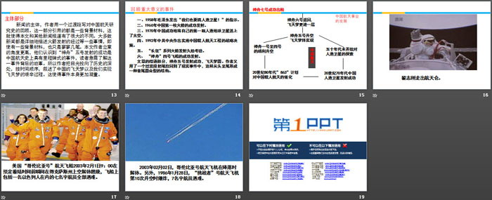 《飞向太空的航程》PPT