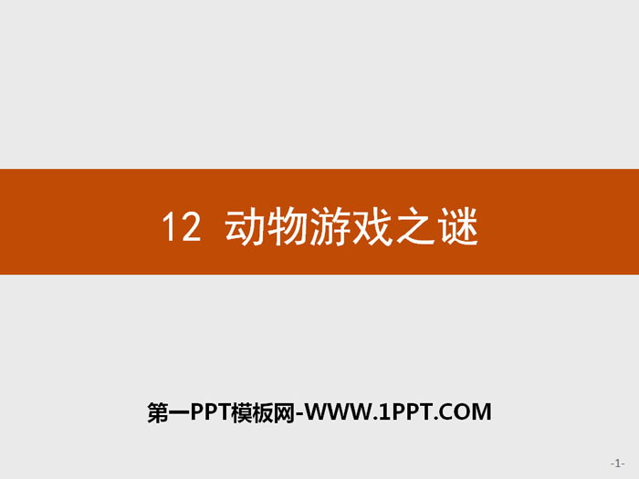 《动物游戏之谜》PPT课件