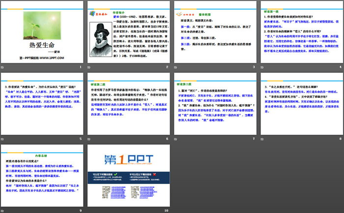 《热爱生命》短文三篇PPT下载