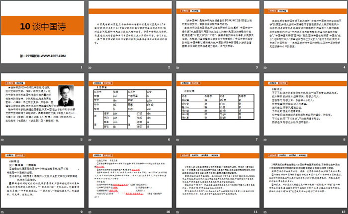《谈中国诗》PPT课件下载